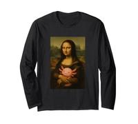 Mona Lisa Tenant bébé Axolotl Funny Da Vinci Peinture Manche Longue