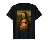 Mona Lisa Tenant bébé Axolotl Funny Da Vinci Peinture T-Shirt Graphique avec Valeur