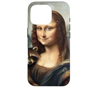 Mona Lisa Tenant Un Raton Laveur drôle Mashup Art Coque pour iPhone 16 Pro