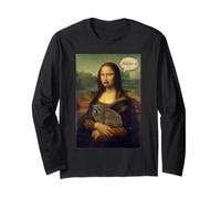 Mona Lisa Tenant Un Rocher Hyrax Awawa Funny Art Portrait Manche Longue