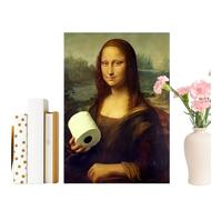 Mona Lisa Toile de salle de bain amusante - Papier toilette Mona Lisa - Décoration murale humoristique vintage pour salle de bain, hôtels, dortoirs, appartements | Art mural pour Thanksgiving