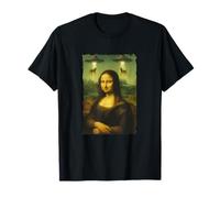Mona Lisa UFO Vache Abduction Meme Funny Alien Sci FI Fan Art T-Shirt