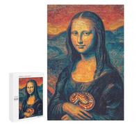 Mona Lisa with Snake Art Print Puzzle 1000 Pièces Educa Jouet en Bois Cadeau Unique Décoration Intérieure Jeu Éducatif Challenge Toy Adultes Et Enfants À Partir De 14 Ans 1000 PCS
