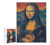 Mona Lisa with Snake Art Print Puzzle 1000 Pièces Educa Jouet en Bois Cadeau Unique Décoration Intérieure Jeu Éducatif Challenge Toy Adultes Et Enfants À Partir De 14 Ans 500 PCS