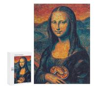 Mona Lisa with Snake Art Print Puzzle 1000 Pièces Educa Jouet en Bois Cadeau Unique Décoration Intérieure Jeu Éducatif Challenge Toy Adultes Et Enfants À Partir De 14 Ans 300 PCS