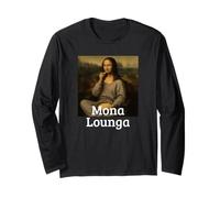 Mona Lounga Léonard de Vinci Mona Lisa drôle et paresseuse Manche Longue