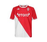 Mónaco Maillot pour Homme Saison 2021/22, Rouge/Blanc, S