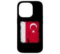 Monaco Turquie Demi-Drapeau Turquie Monaco Patrimoine Turc Coque pour iPhone 14 Pro