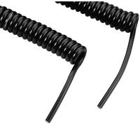 Monacor CCX-5 M Câble Spirale Microphone, Ø 5 mm, 2 Conducteurs, 500 cm Noir