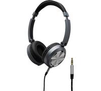 MONACOR MD-460 Casque supra-auriculaire filaire noir, argent coques pivotantes, pliable