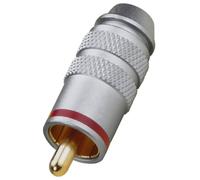 Monacor T-711G/RT Fiche Cinch Plaquée Or Entrée Câble Ø 6 mm Rouge