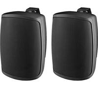 Monacor WALL-05T Paire de haut-parleurs 100 V Noir Système sonore IP65 Résistant aux intempéries