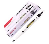 Monami Encre permanente marqueur Nom Pen (T) Twin Liner Noir (Lot de 12 marqueurs)