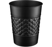 Monarch Abode Poubelle fabriquée à la main en métal avec motifs géométriques en relief Noir