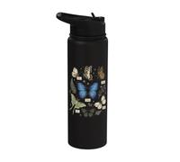 Monarch Blue Morpho Luna Moth Butterflies Espèces Biologie Stainless Steel Insulated Water Bottle