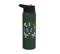 Monarch Blue Morpho Luna Moth Butterflies Espèces Biologie Stainless Steel Insulated Water Bottle