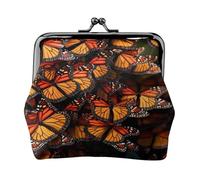 Monarch Butterflies Porte-monnaie compact pour femme avec serrure étanche pour cadeaux de voyage, Noir , Taille unique, Sac à dos décontracté
