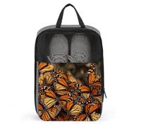 Monarch Papillons Sac à chaussures de voyage résistant à l'eau Pochette à chaussures avec fermeture éclair Sac à poussière pour baskets, gris, taille unique, moderne, gris, Taille unique, Moderne