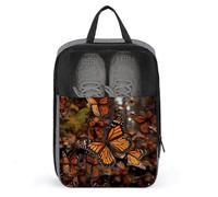 Monarch Papillons Sac à chaussures de voyage résistant à l'eau Pochette à chaussures avec fermeture éclair Sac à poussière pour baskets, gris, taille unique, moderne, gris, Taille unique, Moderne