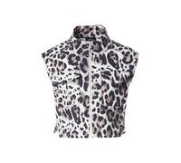 monari Gilet marron chiné / noir / blanc, Taille S