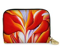 Monarque Collection Signature de portefeuille à fermeture éclair RFID, Georgia O'keeffe Red Canna