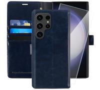 MONASAY Etui Coque Galaxy S23 Ultra 5G, Housse Portefeuille Etui en Cuir PU Antichoc Flip Case [Fonction Support] avec Fentes pour Cartes pour Samsung Galaxy S23 Ultra, Bleu