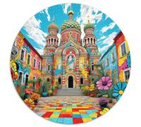 Monastère Lira 1000 Pièces Puzzle Convient Aux Adultes Et Aux Enfants Jeu D'Intelligence Magique Rond DécoRation Moderne Bricolage pour Enfants Décompression Et Cadeau 1000pcs (67.5x67.5cm)