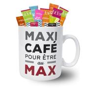 MONBANA - 60 Mini-biscuits et Croustilles dans un mug XXL 70 offret gourmand à offrir pour un anniversaire, Noël ou la Fête des Pères, au bureau comme à la maison