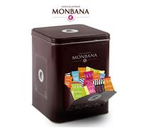 MONBANA | Assortiment de 180 Croustilles & Biscuits Individuels | Boîte Distributrice Métal Idéale Comptoir , Bureau, Maison