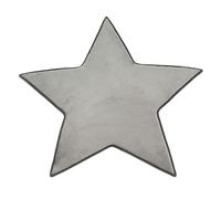 MonBeauTapis Tapis en Forme d'Étoile Gris Extra Doux Antidérapant Flanelle Polyester 90 x 90 cm