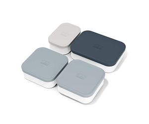 MONBENTO - 4x Petites Boîtes Repas Hermétiques avec Couvercle MB Extra / Compartiments pour Bento Box MB Original - Idéal pour le Travail/Ecole - sans BPA - Durable et Sûr - Gris, Blanc, Bleu