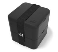 MONBENTO - Bento box - Grande Lunch Box 2 Compartiments - Idéal pour Travail/Ecole - Made In France - MB Square noir Onyx