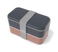 monbento - Lunch Box Original Bleu/Rose - Lunch Box Micro ondable - Boite Lunch Hermétique 2 étages - Idéal pour Travail/Pique-nique - Sans BPA - Made in France - Bleu et Rose