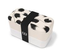 monbento - Bento box MB Original Plume - Boîte Repas à Compartiments - Lunch box Hermétique 2 étages - Idéal pour Travail/Ecole - Sans BPA - Durable et Sûr - Made In France - Beige