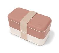 monbento - Bento box MB Original Moka - Boîte Repas à Compartiments - Lunch box Hermétique 2 étages - Idéal pour Travail/Ecole - Sans BPA - Durable et Sûr - Made In France - Rose