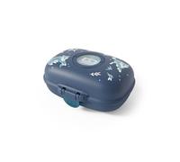 Monbento – Boîte à goûter Gram bleu Wolf – Sans BPA, personnalisable, résistante, motif loup