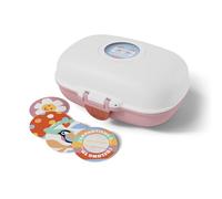 monbento - Boite a Gouter Enfant Gram Blanc Rose - Sans BPA Ideale pour Ecole - Pique-nique - Vacances - Boite à Snack pour Garçon et Fille - Personnalisable et Résistante