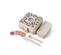 monbento - Boite a Sandwich Enfant Snacky rose Leopard - Lunch Box Enfant pour Sandwich Entier - Couverts Inclus - Boite a Gouter Personnalisable - Idéal pour École/Pique-niques - Sans BPA - Oiseaux