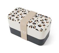 MONBENTO - Boite Repas Original graphic Leopard - Lunch Box Micro Ondable Adultes - Bento Box Hermétique 2 étages - Idéal pour Travail/Meal Prep - Sans BPA - Compatible Lave-Vaisselle - Made in France