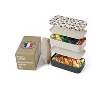Monbento - Boite Repas Original graphic Leopard - Lunch Box Micro Ondable Adultes - Bento Box Hermétique 2 étages - Idéal pour Travail/Meal Prep - Sans BPA - Compatible Lave-Vaisselle - Made in France