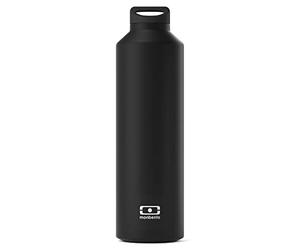 monbento - Bouteille Isotherme Steel noir Onyx - Gourde Inox 500ml avec Infuseur Thé/Fruit Amovible - Garde Boissons Chaudes/Froides Jusqu'au 12h - Parfaite pour Bureau/Pique-nique/Sport