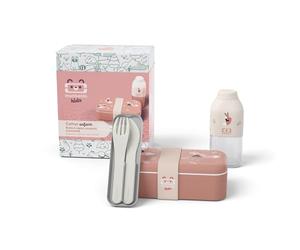 monbento - Coffret Cadeau Enfant - avec Lunch box MB Foodie Fox, Gourde Enfant MB Positive S, couvert enfant MB Pocket Color - Idée Cadeau pour Enfant Pratique pour L'école - Renard