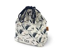 monbento - Lunch Bag MB Pochette L Destiny - Sac à Lunch Box Polyester et Coton - Idéal pour contenir Bento Box MB Square + une Bouteille - Motif Japonais - Rose