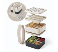 monbento - Lunch Box Adulte Flex Graphic Leopard - Boite Repas 1 L 2 Étages Modulable - Bento Compartimenté avec Couverts Inclus - Hermétique & sans BPA - Idéal pour Meal Prep/Bureau