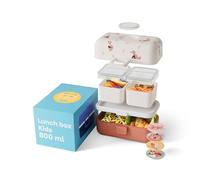 monbento - Lunch Box Enfant MB Tresor Fox - Renard- Boîte Repas et/ou Goûter 3 Compartiments - Idéal Ecole/Parc - Sans BPA - Durable et Sûr - Rose