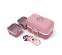 monbento - Lunch Box Enfant MB Tresor Infinity - Boîte Repas et/ou Goûter avec 3 Compartiments - Idéal Pour Ecole ou Parc - Sans BPA - Durable et Sûr - Pink Blush