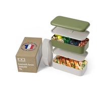 monbento - Lunch Box Matière Recyclée MB Original Olive Recycled - Boite a Lunch à Compartiments - Bento Box Hermétique 2 étages - Idéal pour Travail/Pique-nique - Sans BPA - Made in France - Kaki