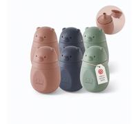 monbento - MB Yummy - Set de 6 Gourdes Compotes Réutilisables en Silicone - 150 ml - Gourdes Souples Bébé sans BPA et Hermétiques - Idéales Purée et Yaourt