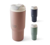 MONBENTO - Mug Isotherme Travel Mug L rose Moka - Tumbler avec Paille 600 ml - Garde les Boissons Chaudes/Froides - Gourde avec Bouchon Double Ouverture - Idéal pour le Café, Infusion, Thé Glacé