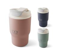 monbento - Mug Isotherme Travel Mug S rose Moka - Tumbler avec Paille 360 ml - Garde les Boissons Chaudes/Froides - Gourde avec Bouchon Double Ouverture - Idéal pour le Café, Infusion, Thé Glacé